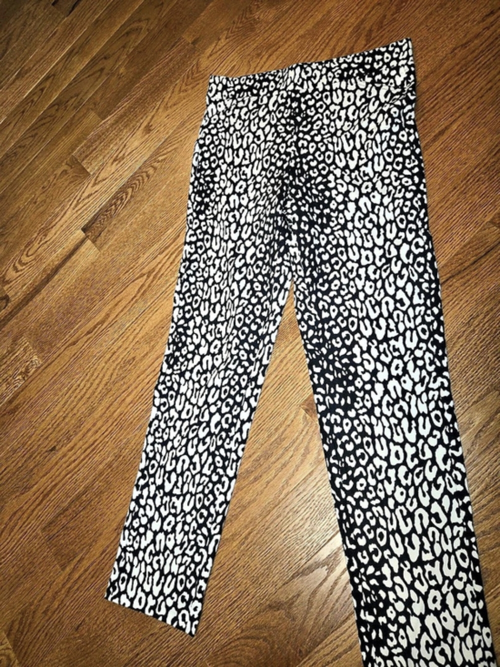 Michael Kors Animal Print Slacks Black & White Size Medium